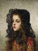 Alexei Harlamov Little Girl with Veil oil painting artist